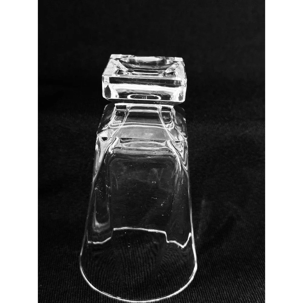 7‎ Fostoria Transition Crystal Highball Tumblers Square Base Set of 7 MCM 5.75